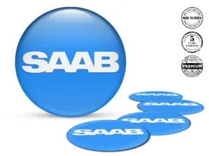 Saab Adesivi Cerchio Auto Stile Silicone Logo
